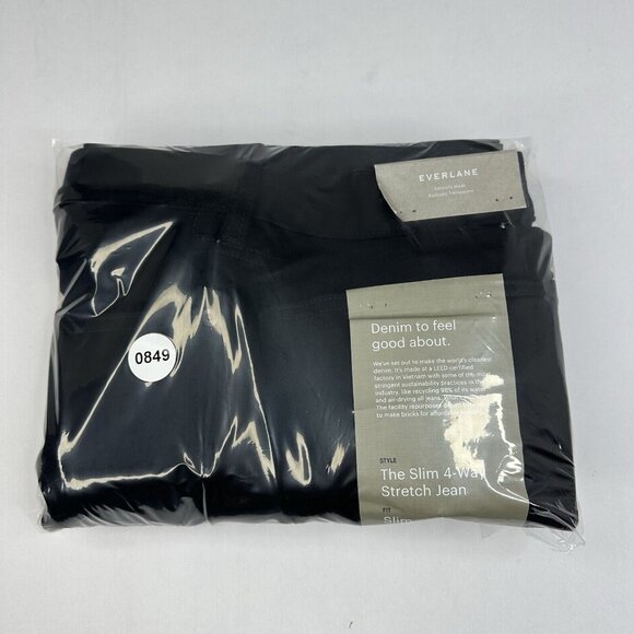 Everlane Uniform Men NWT Black The Slim 4-Way Stretch Jean W38-39/L32 - Picture 14 of 14